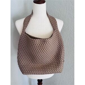 NAGHEDI Nomad Hobo Woven Shoulder Bag, Cashmere (Beige/Tan), NWOT